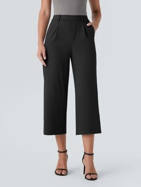 Halara Flex DayStretch High Waisted Straight Leg Capri Work Pants XS Black